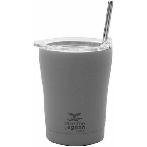 ISOTHERMIC CUP  01-12441 FJORD GREY 350ml ΜΕ ΑΝΟΞΕΙΔΩΤΟ ΚΑΛΑΜΑΚΙ